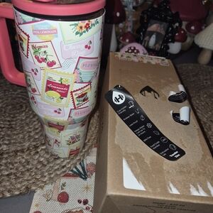 HydroJug Cherry Day Travel Mug - Pink and White